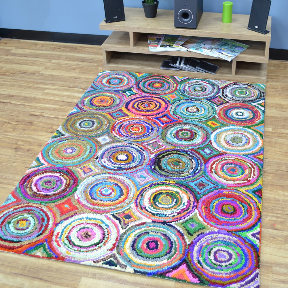 Cotton Chindi Rainbow Multicoloured Rugs 06